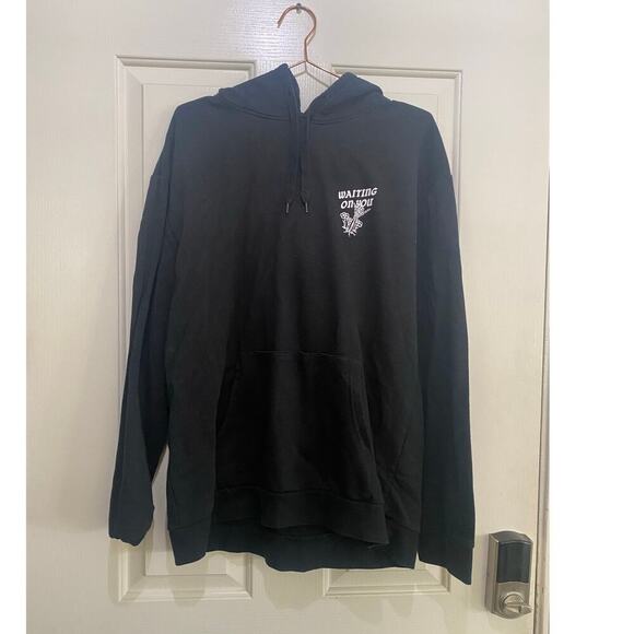 Retrofit Men's Black Waiting On You Long Sleeves Kangaroo Pocket Hoodie Size XL - Picture 1 of 5